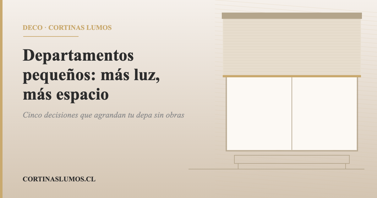 Ventanal de departamento pequeño con cortina roller sunscreen a media altura
